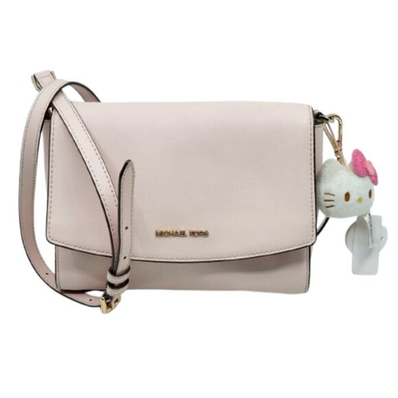 MICHAEL KORS~ Ellis~Medium Flap Messenger Leather Crossbody Bag in Pink Ballet - Picture 1 of 7